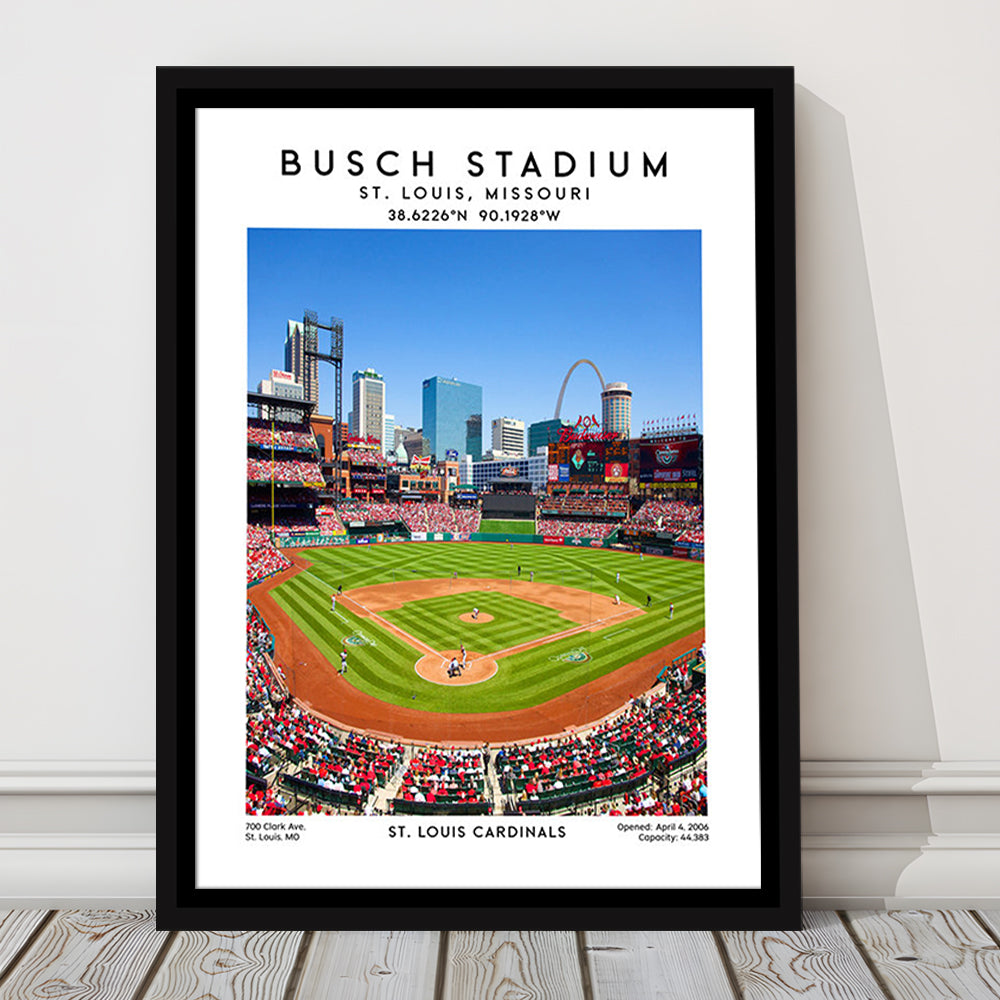 Busch Stadium, St. Louis Cardinals Baseball Stadium Wall Art Print, Sport Art Print, Framed Canvas Prints Wall Art