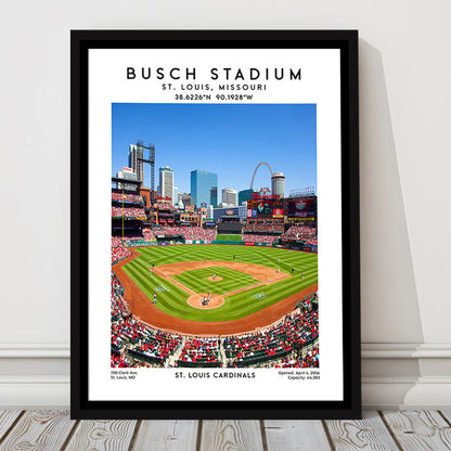 Busch Stadium, St. Louis Cardinals Baseball Stadium Wall Art Print, Sport Art Print, Framed Canvas Prints Wall Art