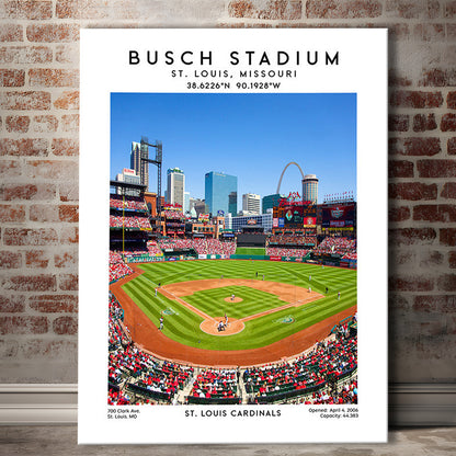 Busch Stadium, St. Louis Cardinals Baseball Stadium Wall Art Print, Sport Art Print, Canvas Prints Wall Art, Man Cave Decor
