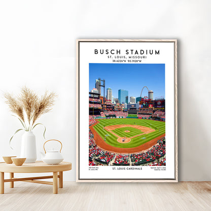Busch Stadium, St. Louis Cardinals Baseball Stadium Wall Art Print, Sport Art Print, Framed Canvas Prints Wall Art