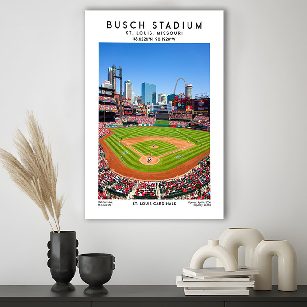 Busch Stadium, St. Louis Cardinals Baseball Stadium Wall Art Print, Sport Art Print, Canvas Prints Wall Art, Man Cave Decor