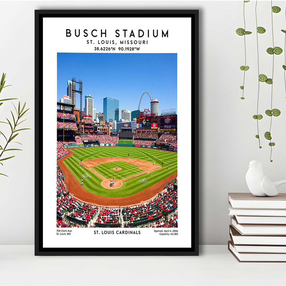 Busch Stadium, St. Louis Cardinals Baseball Stadium Wall Art Print, Sport Art Print, Framed Canvas Prints Wall Art