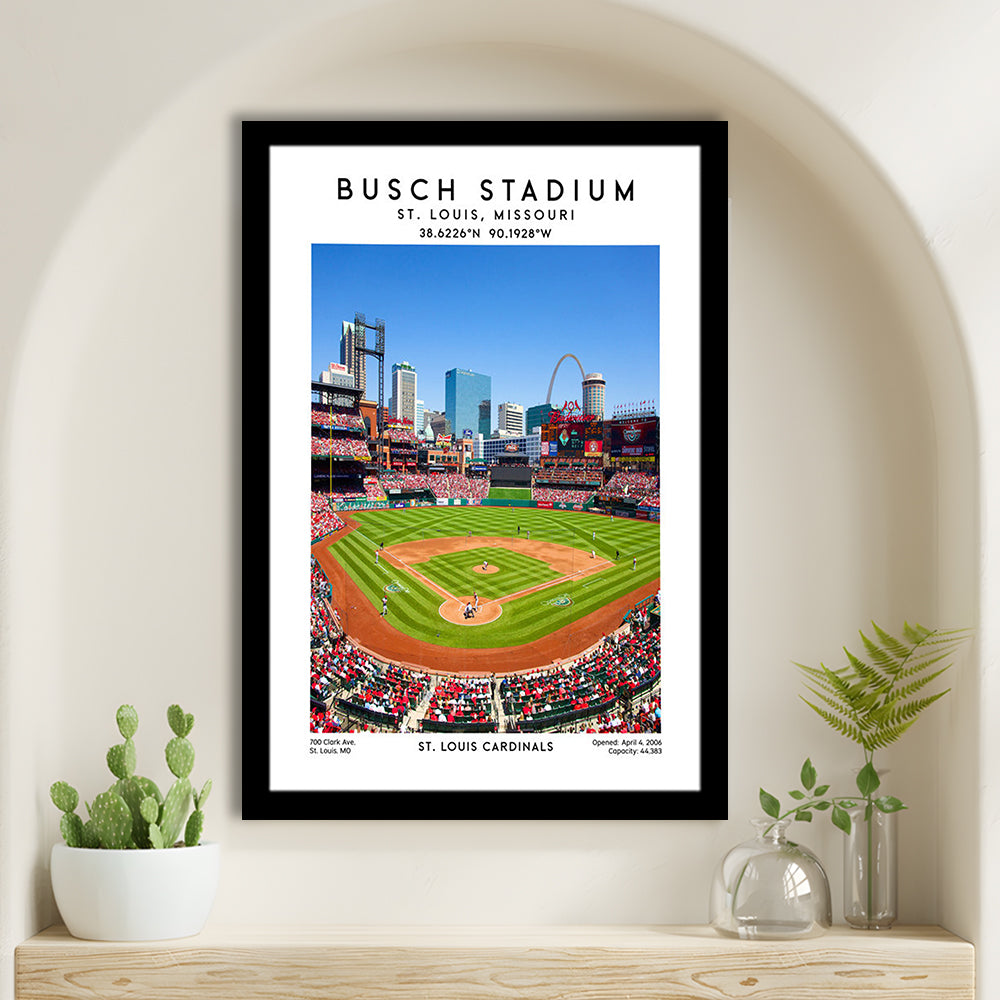 Busch Stadium, St. Louis Cardinals Baseball Stadium Wall Art Print, Sport Art Print, Framed Art Prints Wall Decor