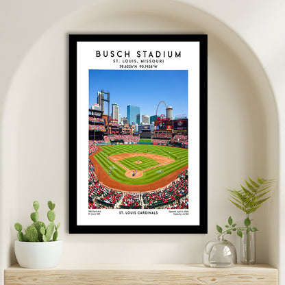 Busch Stadium, St. Louis Cardinals Baseball Stadium Wall Art Print, Sport Art Print, Framed Art Prints Wall Decor