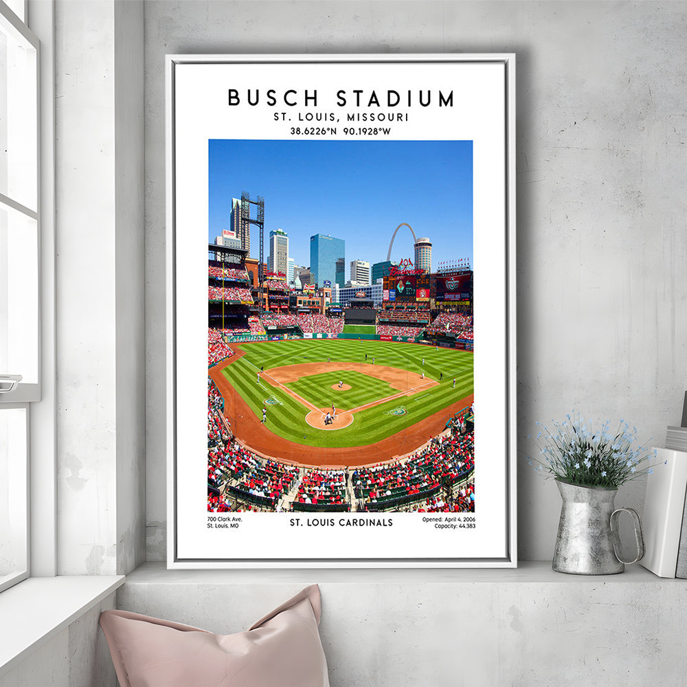 Busch Stadium, St. Louis Cardinals Baseball Stadium Wall Art Print, Sport Art Print, Framed Canvas Prints Wall Art
