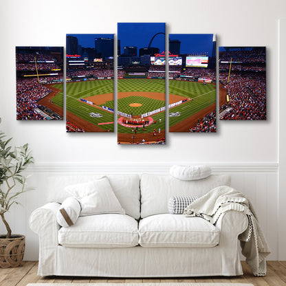 Busch stadium baseball park, Stadium Canvas, Sport Art, Gift for him, 5 Panel, Large Canvas, Canvas Print Wall Art