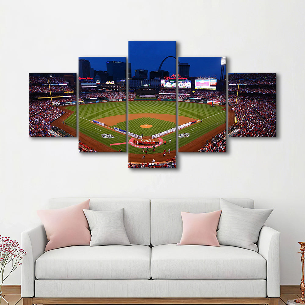 Busch stadium baseball park, Stadium Canvas, Sport Art, Gift for him, 5 Panel, Large Canvas, Canvas Print Wall Art