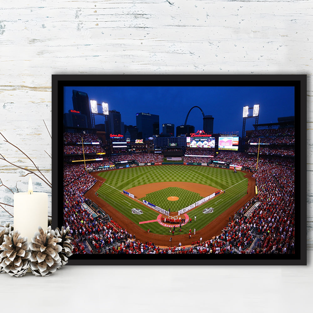Busch stadium baseball park, Stadium Canvas, Sport Art, Framed Canvas Print Wall Art, Floating Frame