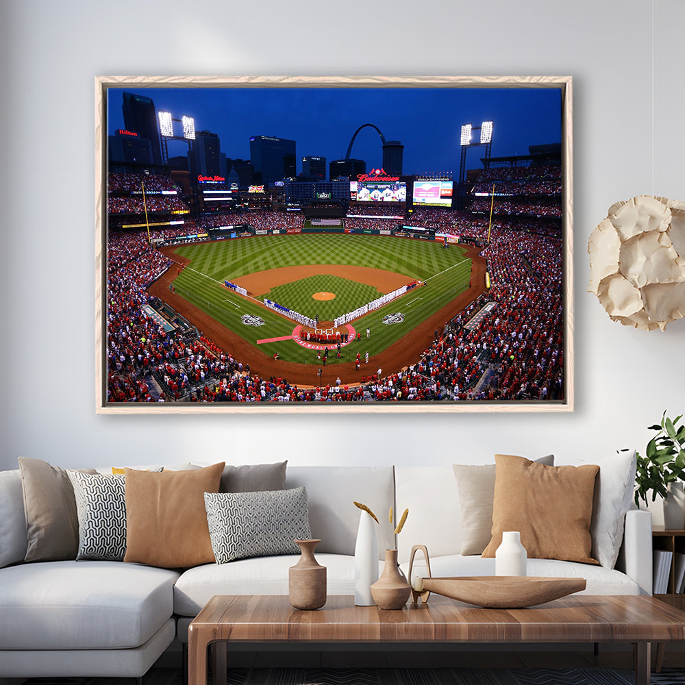 Busch stadium baseball park, Stadium Canvas, Sport Art, Framed Canvas Print Wall Art, Floating Frame