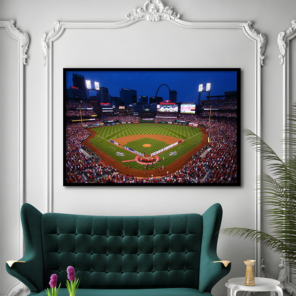 Busch stadium baseball park, Stadium Canvas, Sport Art, Gift for him, Framed Art Print Wall Decor, Picture Framed