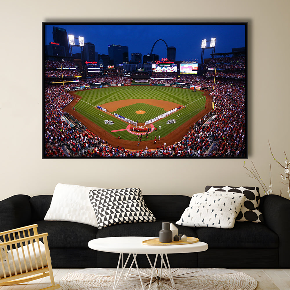 Busch stadium baseball park, Stadium Canvas, Sport Art, Framed Canvas Print Wall Art, Floating Frame