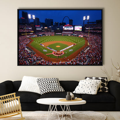 Busch stadium baseball park, Stadium Canvas, Sport Art, Framed Canvas Print Wall Art, Floating Frame