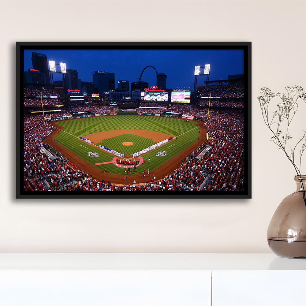 Busch stadium baseball park, Stadium Canvas, Sport Art, Framed Canvas Print Wall Art, Floating Frame