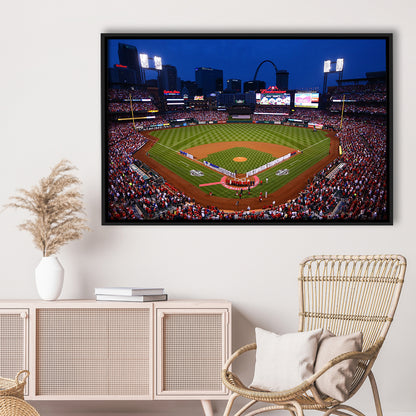 Busch stadium baseball park, Stadium Canvas, Sport Art, Framed Canvas Print Wall Art, Floating Frame