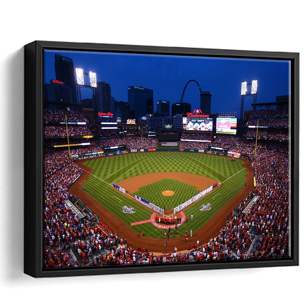 Busch stadium baseball park, Stadium Canvas, Sport Art, Framed Canvas Print Wall Art, Floating Frame