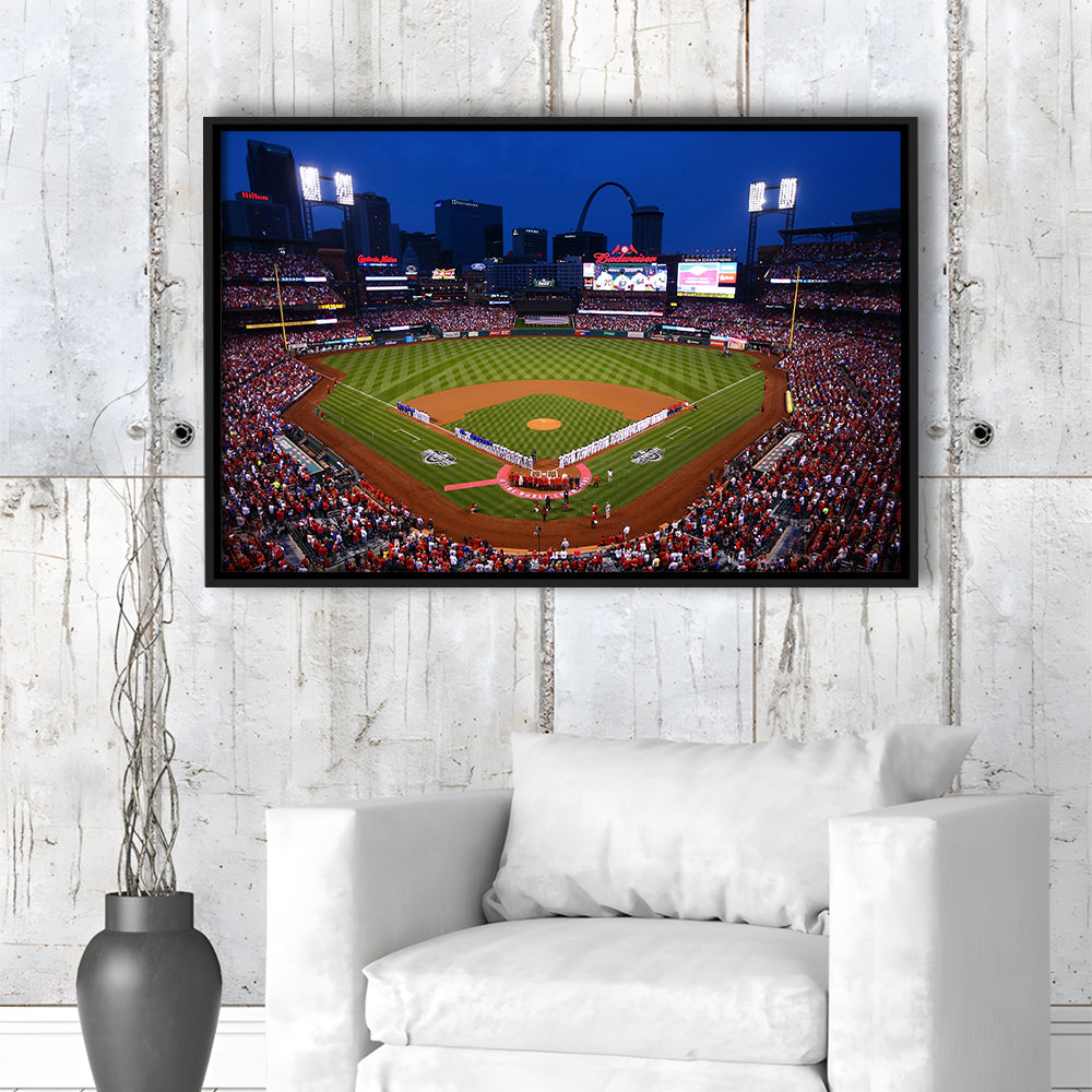 Busch stadium baseball park, Stadium Canvas, Sport Art, Framed Canvas Print Wall Art, Floating Frame