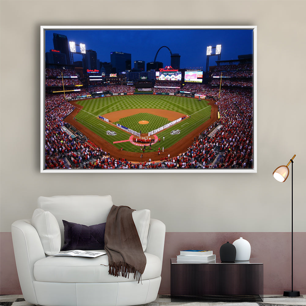 Busch stadium baseball park, Stadium Canvas, Sport Art, Framed Canvas Print Wall Art, Floating Frame