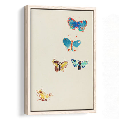 Butterflies Drawing Art Farmhouse Decors Kid's Decor Framed Canvas Print Wall Art