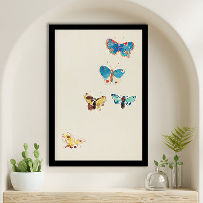 Butterflies Drawing Art Farmhouse Decors Kid's Decor Framed Art Print Wall Decor