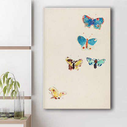 Butterflies Drawing Art Farmhouse Decors Kid's Deor Canvas Print Wall Art
