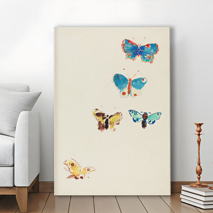 Butterflies Drawing Art Farmhouse Decors Kid's Deor Canvas Print Wall Art
