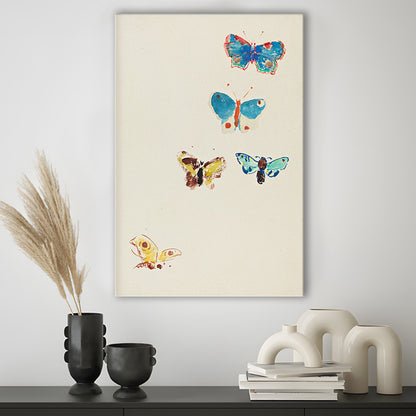 Butterflies Drawing Art Farmhouse Decors Kid's Deor Canvas Print Wall Art