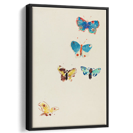 Butterflies Drawing Art Farmhouse Decors Kid's Decor Framed Canvas Print Wall Art