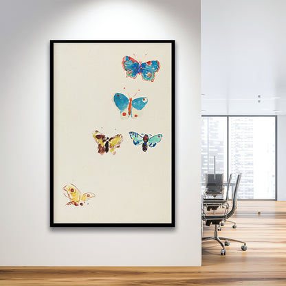 Butterflies Drawing Art Farmhouse Decors Kid's Decor Framed Art Print Wall Decor