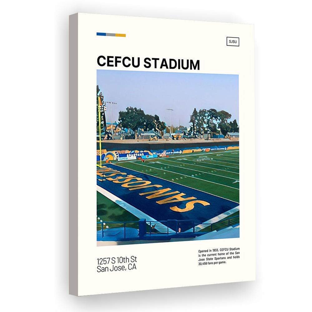 CEFCU Stadium Print, San Jose State Spartans Stadium Canvas Art, Fan Gifts, Sport Art, Canvas Print Wall Art
