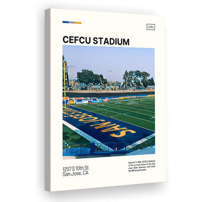CEFCU Stadium Print, San Jose State Spartans Stadium Canvas Art, Fan Gifts, Sport Art, Canvas Print Wall Art