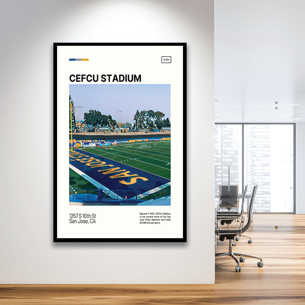 CEFCU Stadium Print, San Jose State Spartans Stadium Art, Gifts for him, Sport Art, Framed Art Print Wall Decor