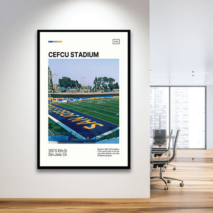CEFCU Stadium Print, San Jose State Spartans Stadium Art, Gifts for him, Sport Art, Framed Art Print Wall Decor