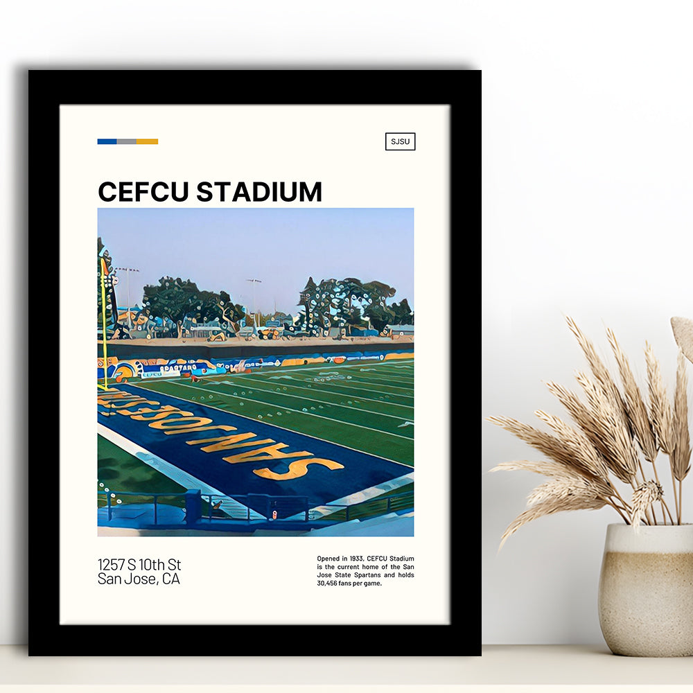 CEFCU Stadium Print, San Jose State Spartans Stadium Art, Gifts for him, Sport Art, Framed Art Print Wall Decor