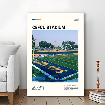 CEFCU Stadium Print, San Jose State Spartans Stadium Canvas Art, Fan Gifts, Sport Art, Canvas Print Wall Art