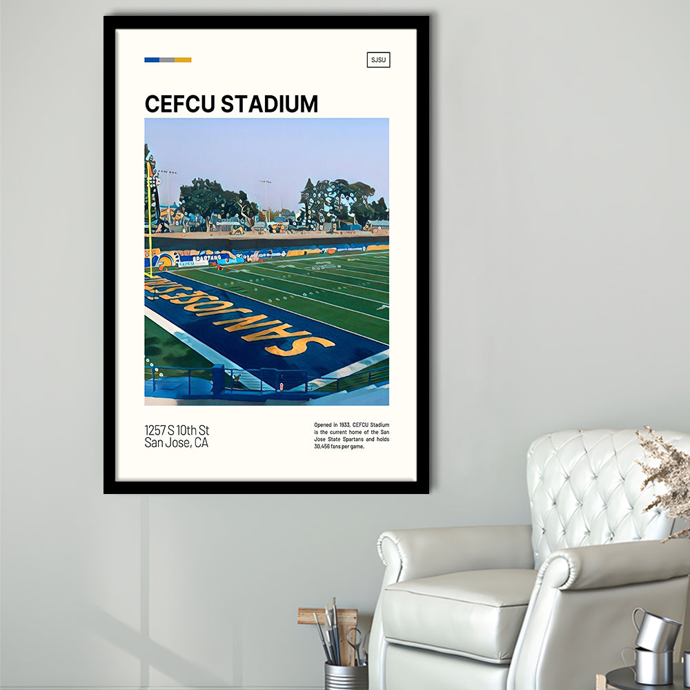 CEFCU Stadium Print, San Jose State Spartans Stadium Art, Gifts for him, Sport Art, Framed Art Print Wall Decor