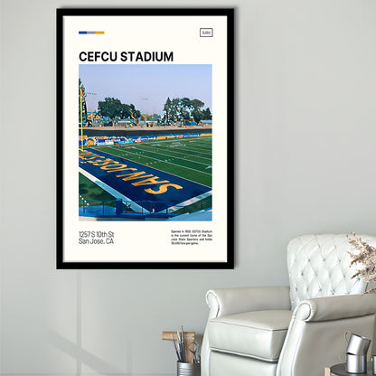 CEFCU Stadium Print, San Jose State Spartans Stadium Art, Gifts for him, Sport Art, Framed Art Print Wall Decor