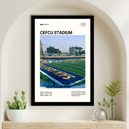 CEFCU Stadium Print, San Jose State Spartans Stadium Art, Gifts for him, Sport Art, Framed Art Print Wall Decor