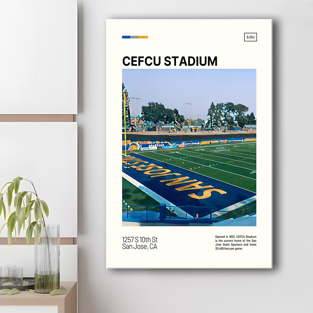 CEFCU Stadium Print, San Jose State Spartans Stadium Canvas Art, Fan Gifts, Sport Art, Canvas Print Wall Art