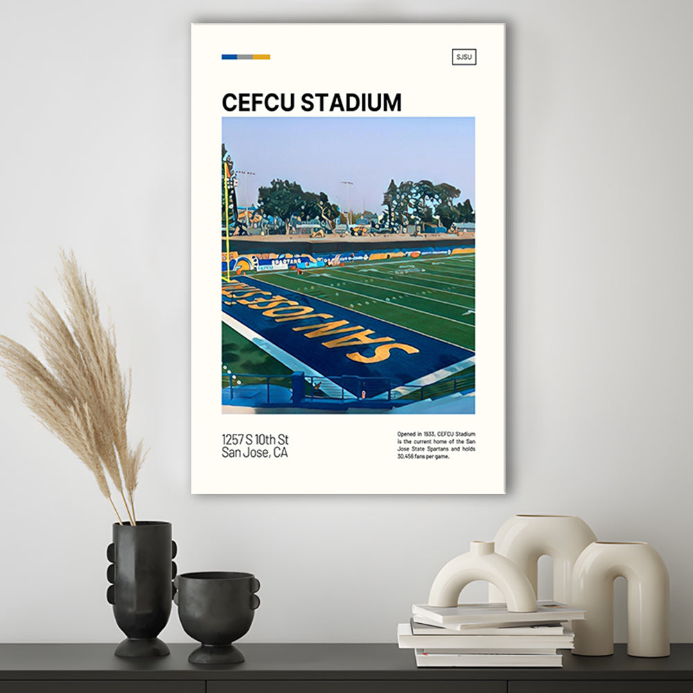 CEFCU Stadium Print, San Jose State Spartans Stadium Canvas Art, Fan Gifts, Sport Art, Canvas Print Wall Art