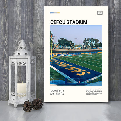 CEFCU Stadium Print, San Jose State Spartans Stadium Canvas Art, Fan Gifts, Sport Art, Canvas Print Wall Art