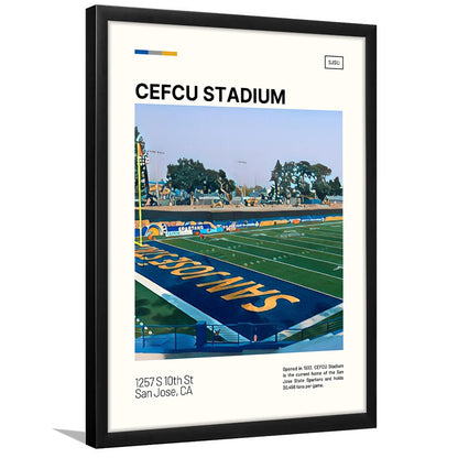 CEFCU Stadium Print, San Jose State Spartans Stadium Art, Gifts for him, Sport Art, Framed Art Print Wall Decor