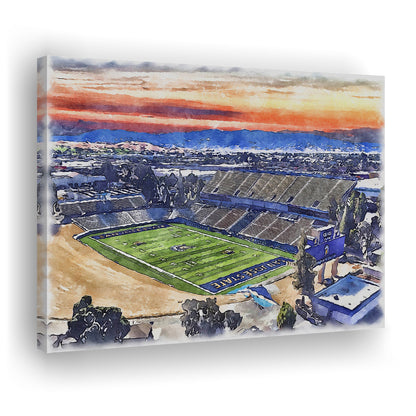 CEFCU Painting Stadium Watercolor, San Jose California Watercolor, Sport Art, Gifts for him, Canvas Print Wall Art