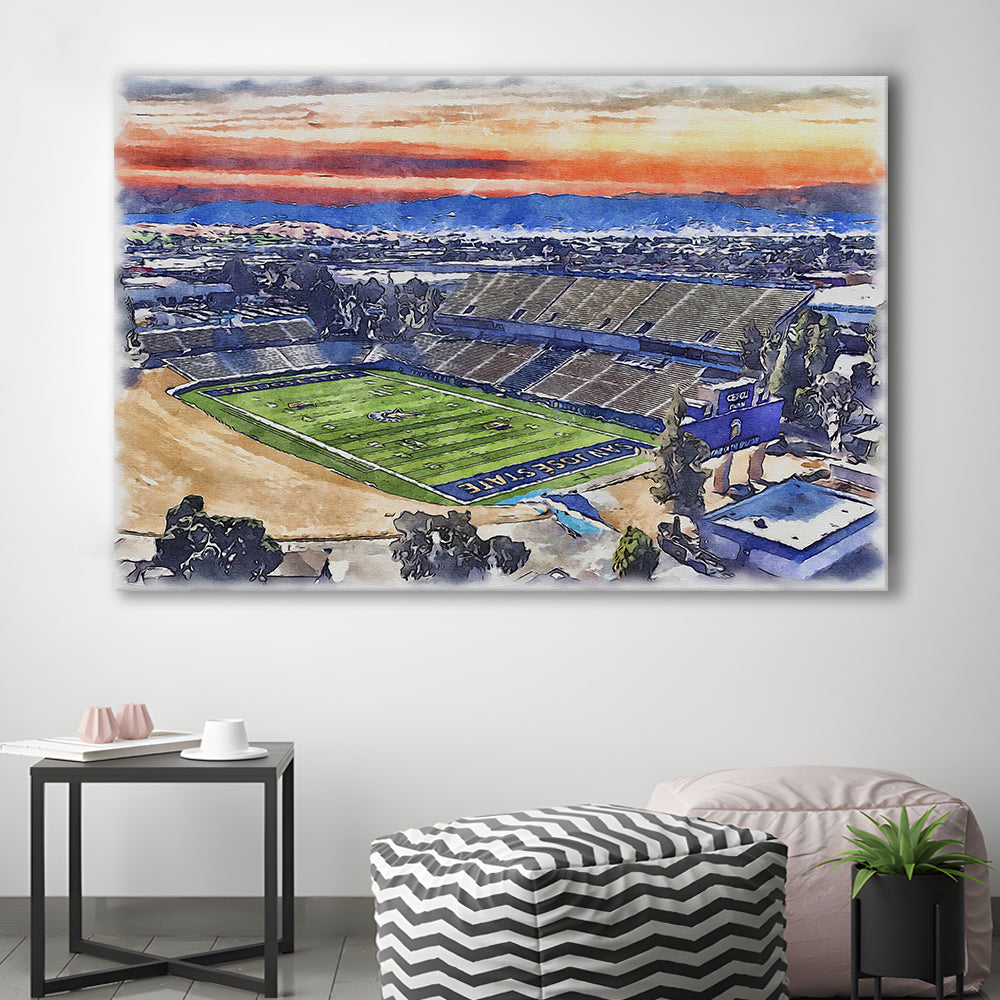 CEFCU Painting Stadium Watercolor, San Jose California Watercolor, Sport Art, Gifts for him, Canvas Print Wall Art