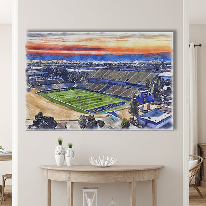 CEFCU Painting Stadium Watercolor, San Jose California Watercolor, Sport Art, Gifts for him, Canvas Print Wall Art