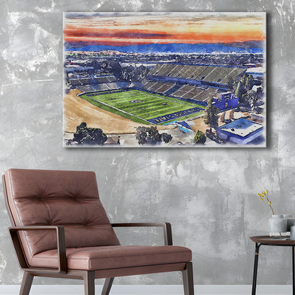 CEFCU Painting Stadium Watercolor, San Jose California Watercolor, Sport Art, Gifts for him, Canvas Print Wall Art