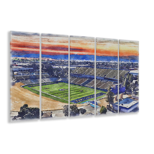 CEFCU Painting Stadium Watercolor, San Jose California Watercolor, Sport Art, Extra Large Canvas Print Wall Art