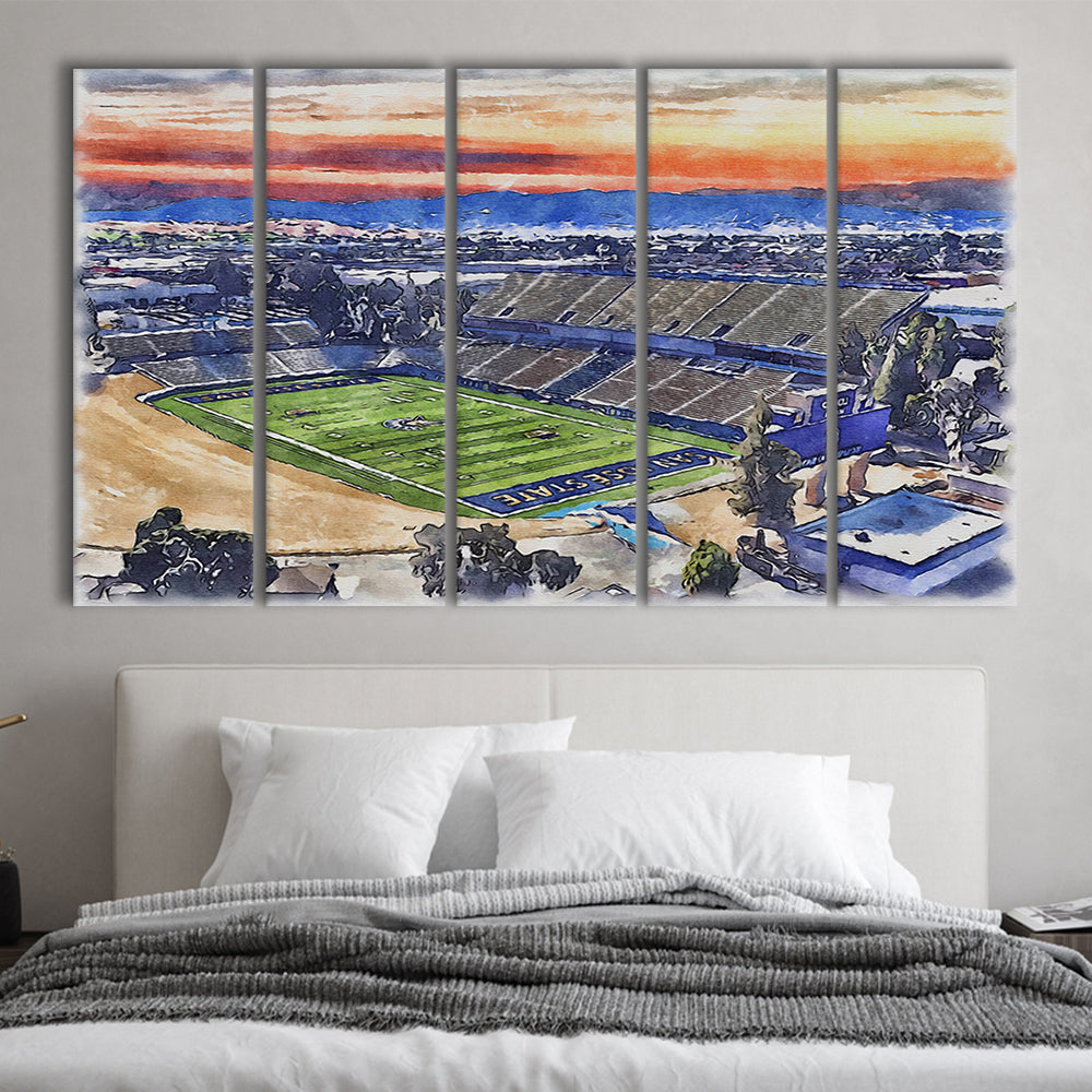 CEFCU Painting Stadium Watercolor, San Jose California Watercolor, Sport Art, Extra Large Canvas Print Wall Art