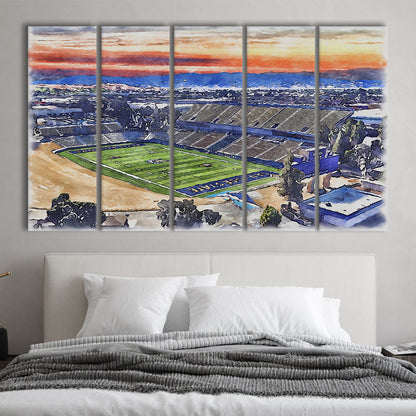CEFCU Painting Stadium Watercolor, San Jose California Watercolor, Sport Art, Extra Large Canvas Print Wall Art