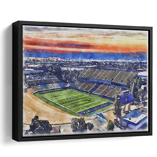 CEFCU Painting Stadium Watercolor, San Jose California Watercolor, Sport Gift Art, Framed Canvas Print Wall Art