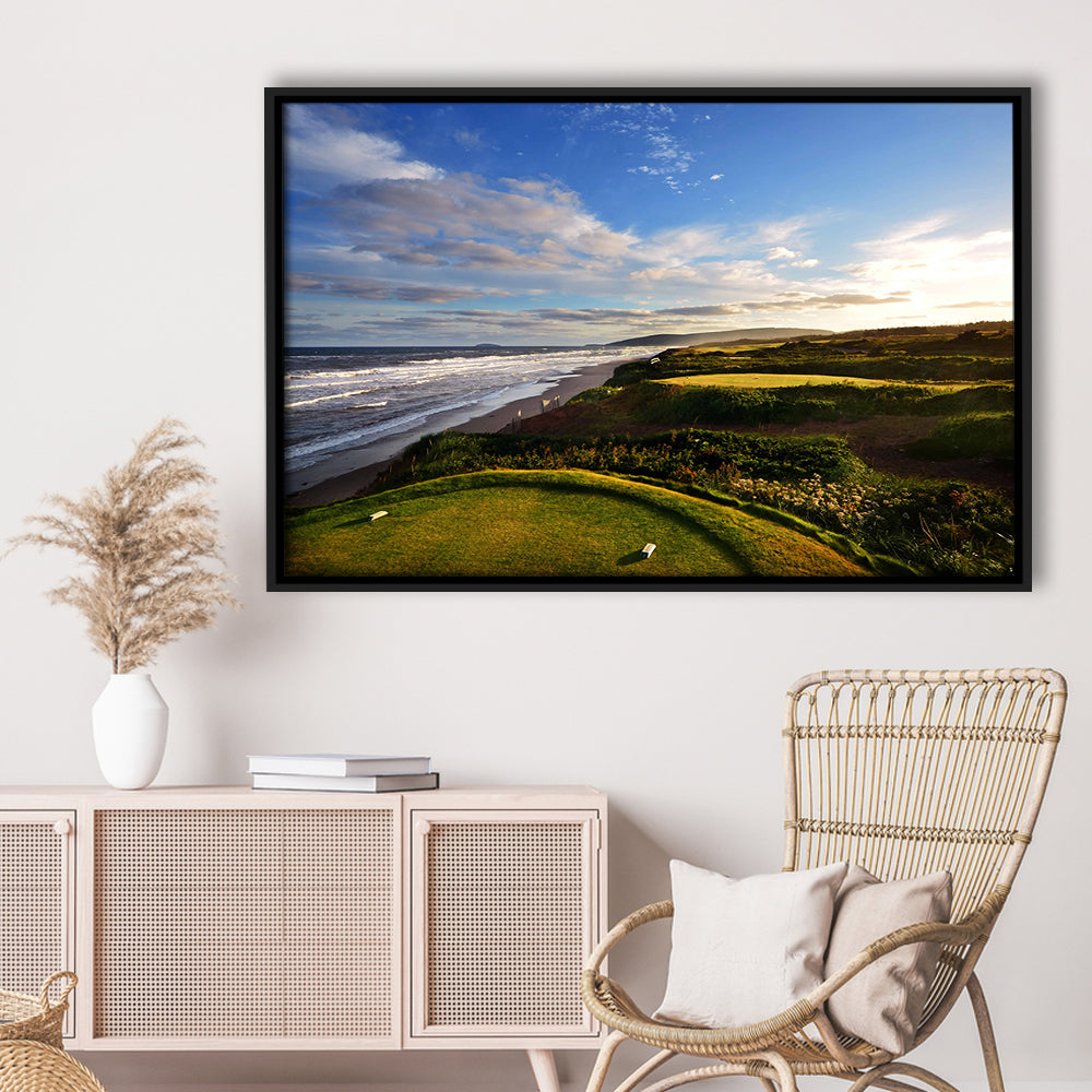 Cabot Links Golf Courses At Inverness, Nova Scotia, Canada, Floating Framed Canvas Print Wall Art